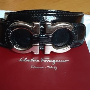 Ferragamo patent leather belt